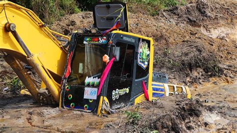 mini excavator stuck in mud|recovering stuck equipment.